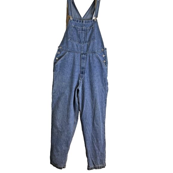 ARIZONA ORIGINAL PREMIUM JEAN CO MENS OVERALLS LARGE BLUE 100% COTTON DENIM BIBS - Picture 1 of 14